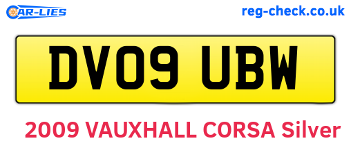 DV09UBW are the vehicle registration plates.