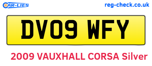 DV09WFY are the vehicle registration plates.