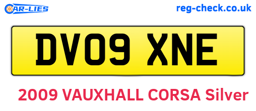 DV09XNE are the vehicle registration plates.