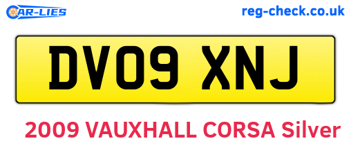DV09XNJ are the vehicle registration plates.