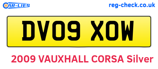 DV09XOW are the vehicle registration plates.