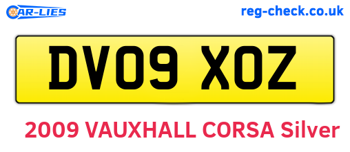 DV09XOZ are the vehicle registration plates.