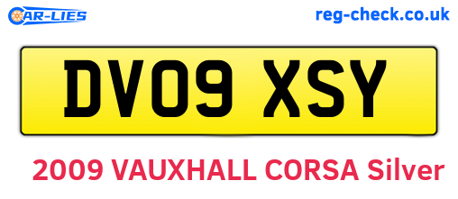 DV09XSY are the vehicle registration plates.