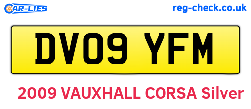 DV09YFM are the vehicle registration plates.