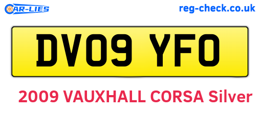 DV09YFO are the vehicle registration plates.