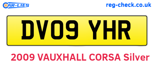 DV09YHR are the vehicle registration plates.