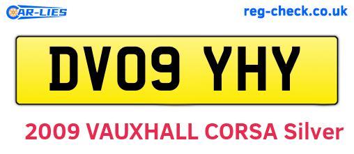 DV09YHY are the vehicle registration plates.