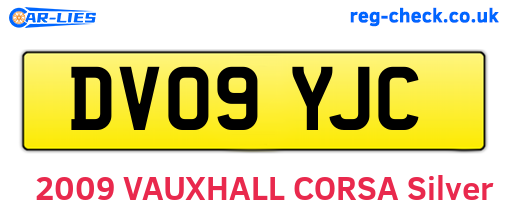 DV09YJC are the vehicle registration plates.