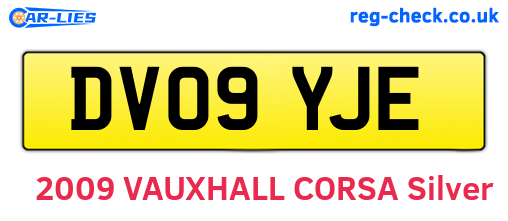 DV09YJE are the vehicle registration plates.