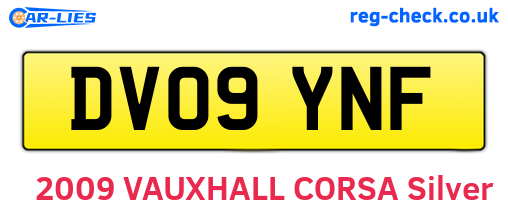 DV09YNF are the vehicle registration plates.