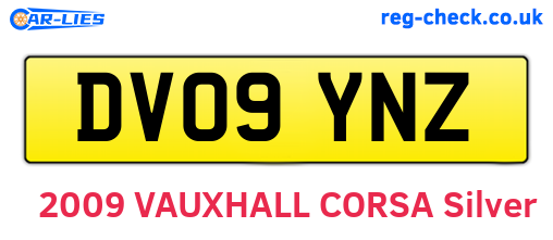 DV09YNZ are the vehicle registration plates.