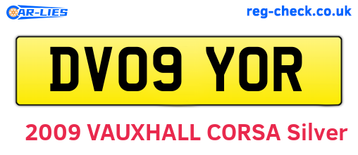 DV09YOR are the vehicle registration plates.