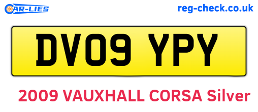 DV09YPY are the vehicle registration plates.