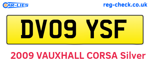 DV09YSF are the vehicle registration plates.