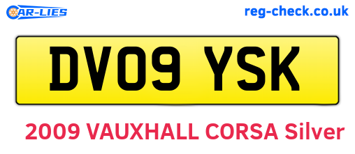 DV09YSK are the vehicle registration plates.