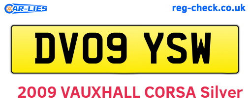 DV09YSW are the vehicle registration plates.