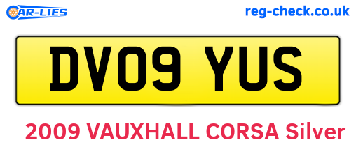 DV09YUS are the vehicle registration plates.