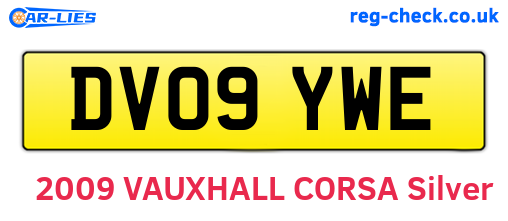 DV09YWE are the vehicle registration plates.