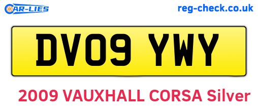DV09YWY are the vehicle registration plates.
