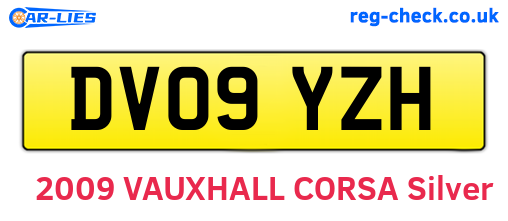 DV09YZH are the vehicle registration plates.