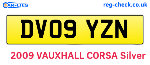 DV09YZN are the vehicle registration plates.