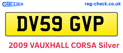 DV59GVP are the vehicle registration plates.