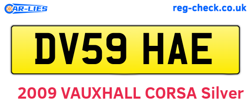 DV59HAE are the vehicle registration plates.