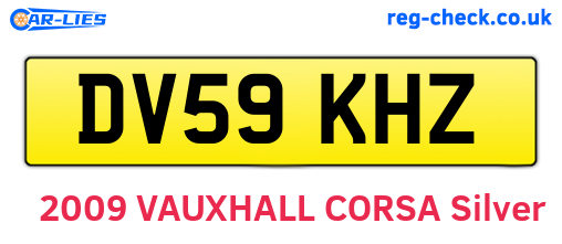 DV59KHZ are the vehicle registration plates.