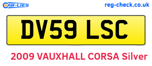DV59LSC are the vehicle registration plates.
