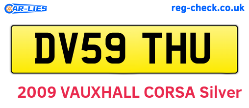 DV59THU are the vehicle registration plates.