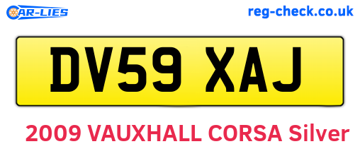 DV59XAJ are the vehicle registration plates.
