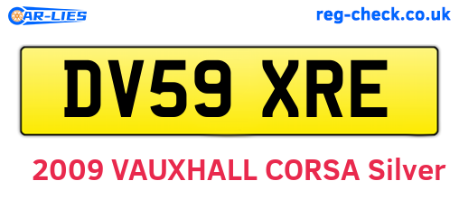 DV59XRE are the vehicle registration plates.