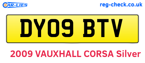 DY09BTV are the vehicle registration plates.