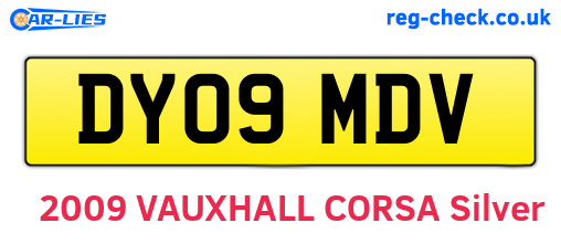 DY09MDV are the vehicle registration plates.
