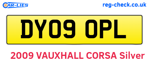 DY09OPL are the vehicle registration plates.