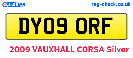DY09ORF are the vehicle registration plates.