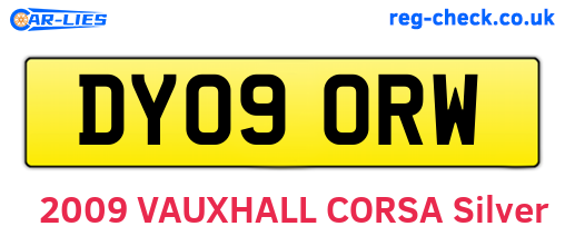 DY09ORW are the vehicle registration plates.