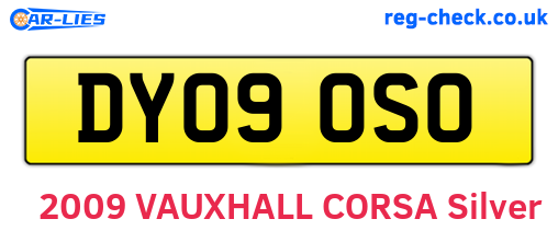 DY09OSO are the vehicle registration plates.