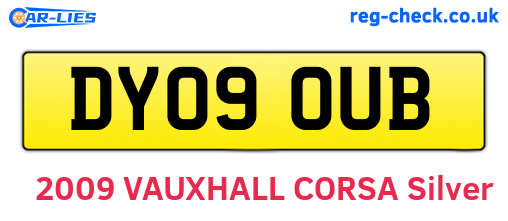 DY09OUB are the vehicle registration plates.