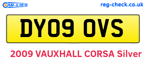 DY09OVS are the vehicle registration plates.
