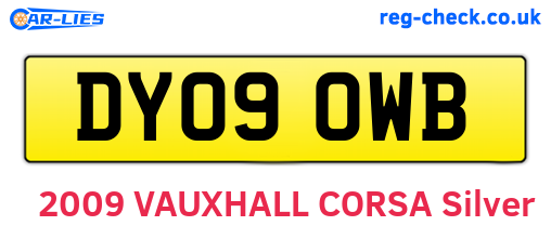 DY09OWB are the vehicle registration plates.