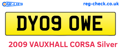 DY09OWE are the vehicle registration plates.