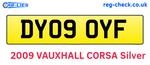 DY09OYF are the vehicle registration plates.