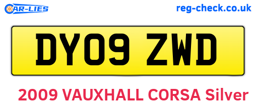 DY09ZWD are the vehicle registration plates.