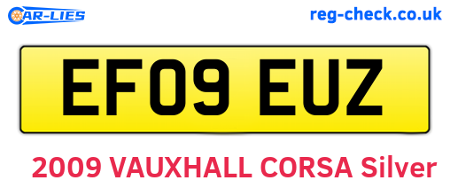 EF09EUZ are the vehicle registration plates.