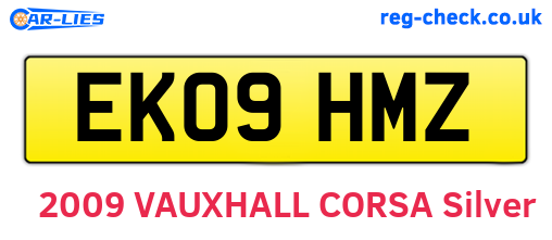 EK09HMZ are the vehicle registration plates.