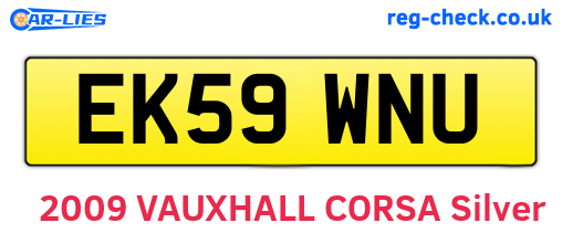 EK59WNU are the vehicle registration plates.