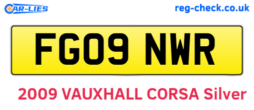 FG09NWR are the vehicle registration plates.