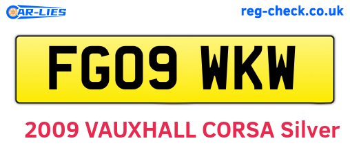 FG09WKW are the vehicle registration plates.
