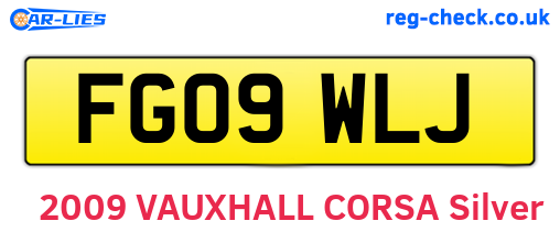 FG09WLJ are the vehicle registration plates.